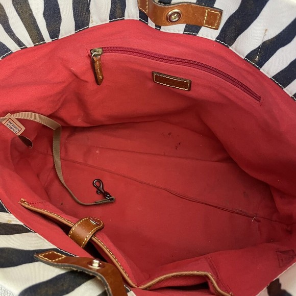 Dooney & Bourke LARGE Zebra Carry All Shopper Tote Bag Black White leather - Picture 7 of 9